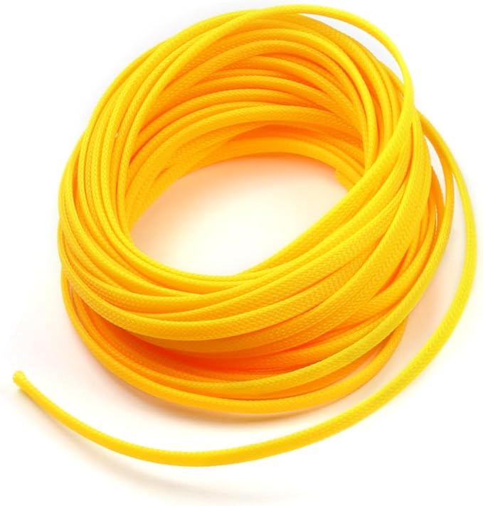 Aicosineg 32.81FT PET Expandable Braid Cable Sleeving Flexible Wire Mesh Sleeve Wire Braided Protective Sleeve 0.25inch Wrap Protector for Power Cord Protection Flame Retardant Cable Manage Green