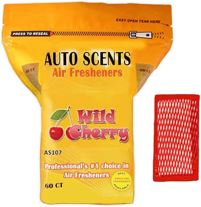 Professional Wild Cherry Scent Air Freshener Pads – Heavy-Duty Odor Eliminators for Cars, Homes, RVs, and Boats – Long-Lasting Freshness (60 Pads)