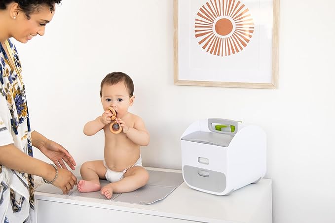 Ubbi Portable Diaper Changing Station Diaper Storage Caddy Organizer with Folding Changing Mat, Stores Baby Diapers, Wipes and Baby Accessories, Gray