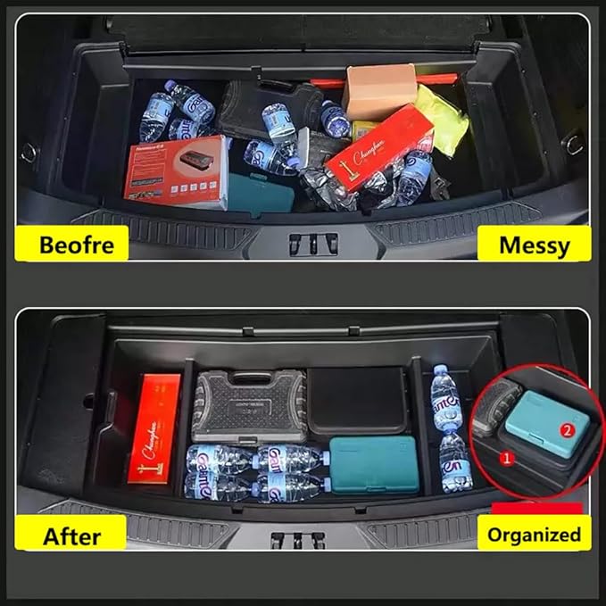 For 2020-2024 Ford Explorer Trunk Hidden Organizer, SUV Insert Cargo Rear Hatch Storage Box, Extra Space fits Explorer Under Cargo Floor Storage Accessories