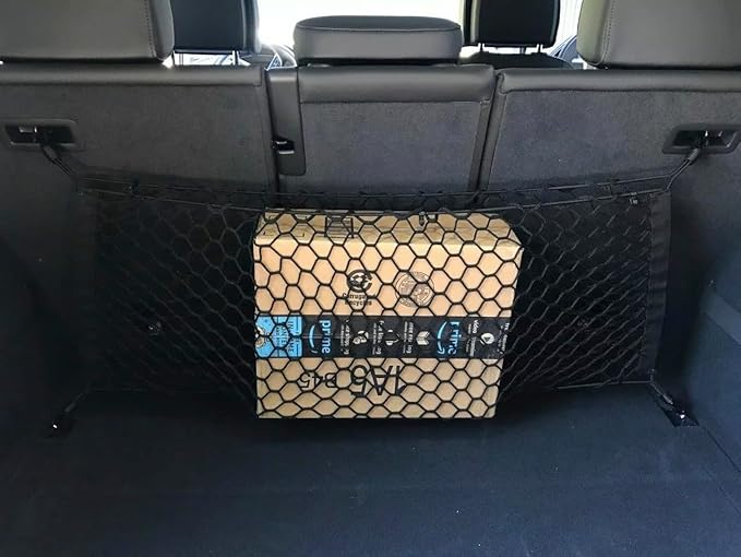 Qty.2 Trunk Organizer Cargo Nets for AUDI Q8 SQ8 2019-2025 – Envelope + Floor Style Cargo Nets for SUV–Premium Mesh Car Trunk Organizer Vehicle Carrier Storage– Compatible with AUDI Q8