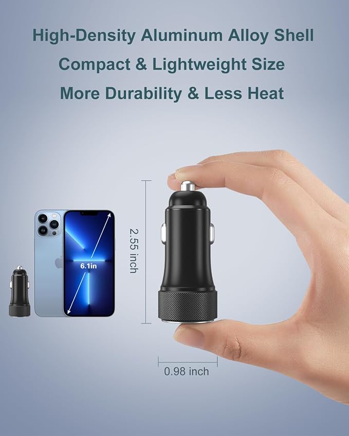 USB C Car Charger 4-Pack, OKRAY 36W Dual USB PD3.0&QC3.0 Fast Charging Phone Car Chargers 12v Cigarette Lighter Adapter Compatible for iPhone 17 16 15 14 13 12 Pro, Samsung Galaxy S25 S24 A35, Pixel 9