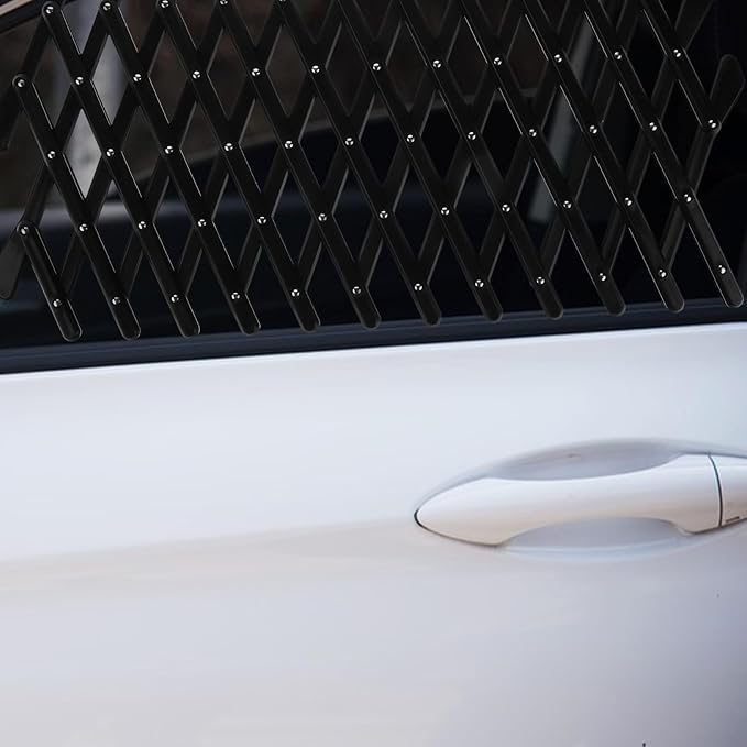 Outanaya Retractable Dog Car Window Fence Vehicle Interior Pet Barrier Mesh Guard for Car Window Protection Suitable for Travel and Dog Safety