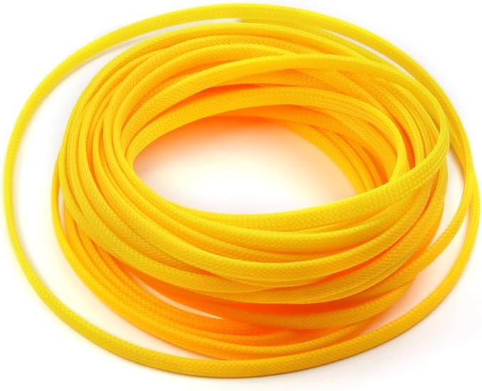 Aicosineg 32.81FT PET Expandable Braid Cable Sleeving Flexible Wire Mesh Sleeve Wire Braided Protective Sleeve 0.25inch Wrap Protector for Power Cord Protection Flame Retardant Cable Manage Green