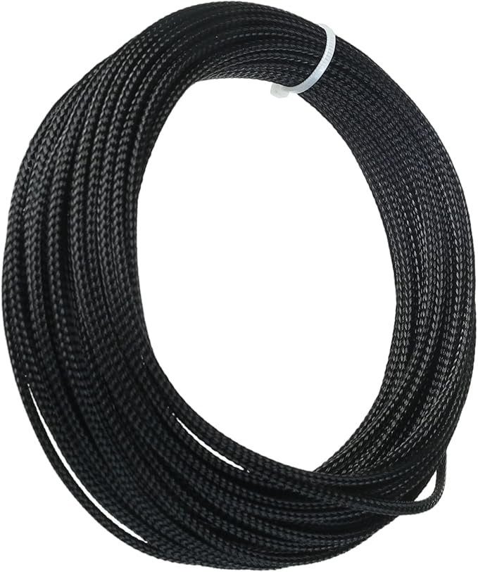 Aicosineg Cable Sleeve Braided Sleeving PET Wire Loom Tubing Cable 32.81ft-1/8inches Wrap Protector for HiFi Audio and Video Headphone Cable Protect Wires from Chewing of Pets Black