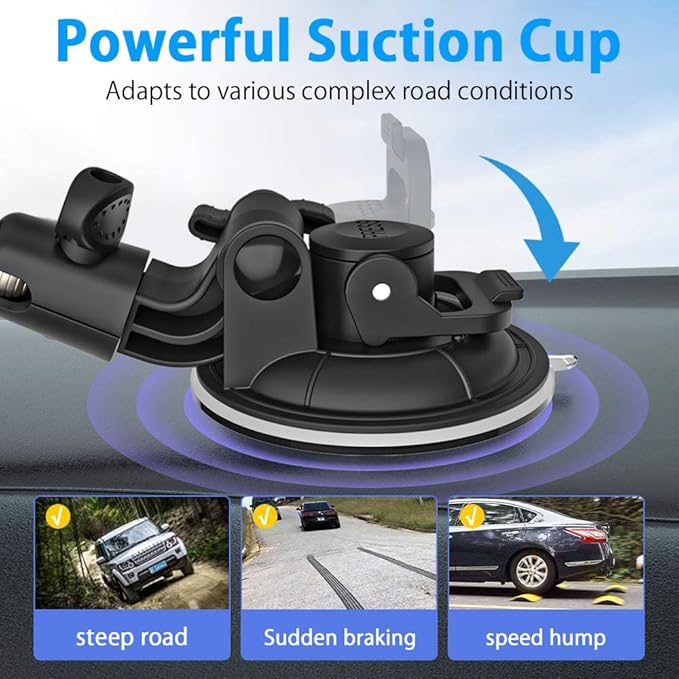 Heavy Duty Suction Car Tablet Mount for Windshield, Truck Tablet Holder Dashboard Window with 1/4" Screw Adapter for iPad Pro Air Mini, Galaxy Tabs, Phones, 4-12.9" & Gopro/Camera