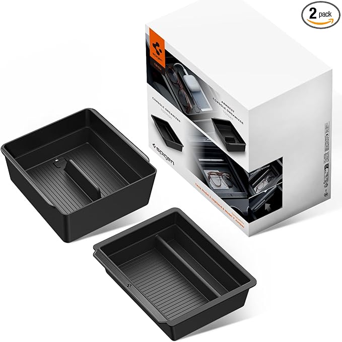 Spigen Center Console and Armrest Organizer for Tesla Model Y Juniper (Only Premium & Performance 2025/2026) and Model 3 Highland (Standard, Premium & Performance 2024/25/26)