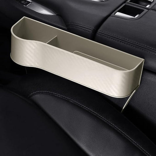 Car Seat Gap Filler Organizer for Toyota Corolla Cross XG10 2021-2025, Between Seat Console Prevents Items from Falling Auto Console Side Storage Box,Beige-Main Driver
