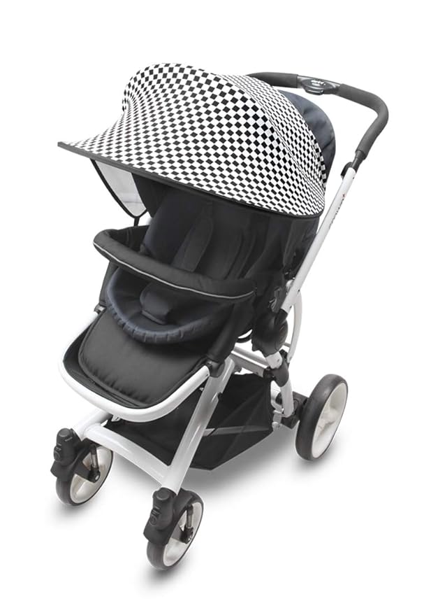 Manito Sun Shade for Strollers and Car Seats - Scandi (Mosaic Black) UPF 50+