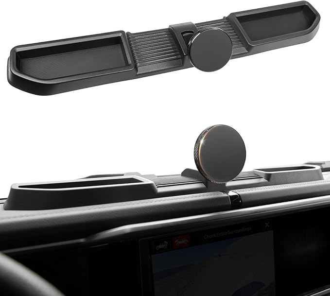Magnetic Dash Phone Mount for 2024 2025 Jeep Wrangler JL JLU & Gladiator JT Accessories Multi-Mount Phone Holder Dashboard Storage Tray with Extra Clip Bracket, Not for Oil-Electric 4xe
