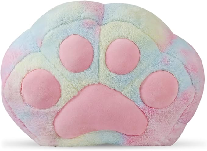 cuebear Stuffed Animal Storage Bean Bag Chair Cover for Kids Tie Dye Cat's Paw Bean Bag Cushion for Girls Large Size Toy Organizer Cover Only Without Filling