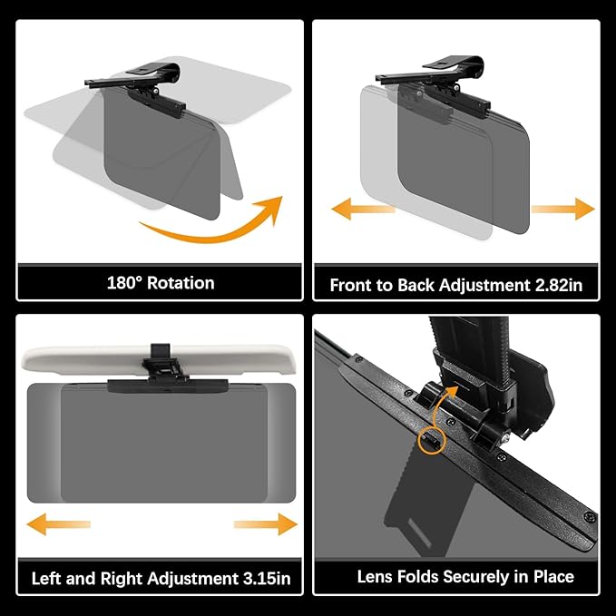 Sun Visor Extender for Cars，Adjustable Car Visor Extender Sun Blocker(UV400) ，Polarized Car Sun Visor，Safe Driving Extension for Glare，Clip on Sun Visors for Cars, Universal (Universal, L)