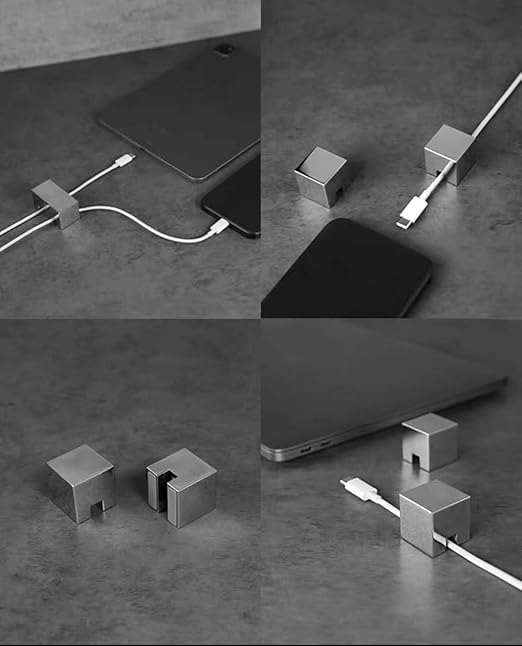 Silvery Stainless Steel Cable Clips, Cord Organizer Cable Management, USB Cable Holder Wire,Wire Organizer for Desk, Wall, Car, Nightstand and Office Cable Management. (Silvery)