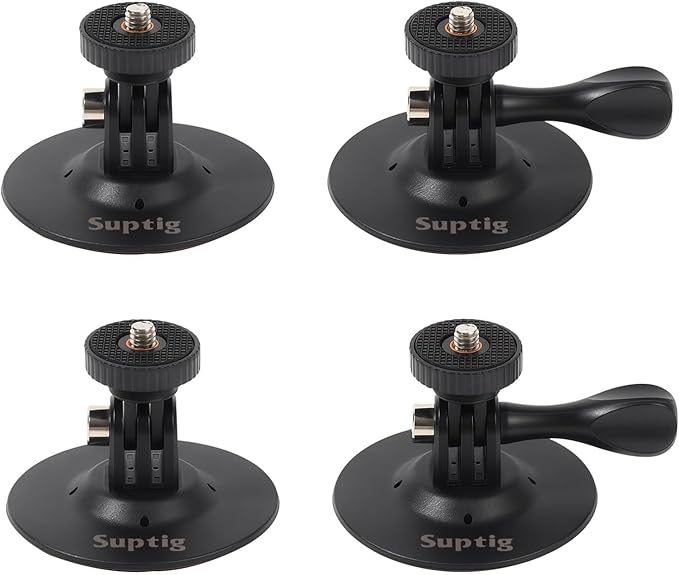 Suptig Helmet Mount Flexible Adhesive Sticky Compatible for Gopro Hero 13 12 11 10 9 8 7 6 5 4 3, DJI osmo, Insta 360, Akaso to Helmet, Car, Dashboard, Motorcycle(4 Pack)