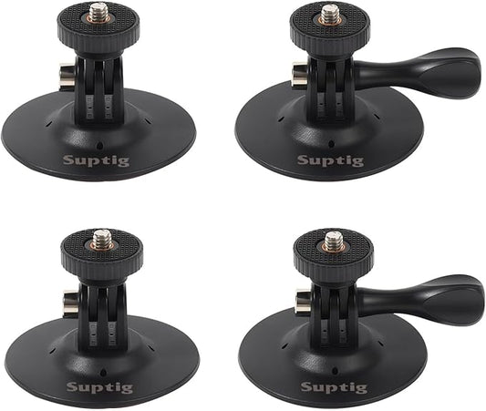 Suptig Helmet Mount Flexible Adhesive Sticky Compatible for Gopro Hero 13 12 11 10 9 8 7 6 5 4 3, DJI osmo, Insta 360, Akaso to Helmet, Car, Dashboard, Motorcycle(4 Pack)
