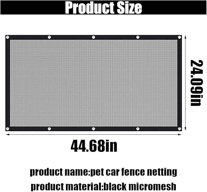JOYCOURT Car Dog Barrier Net, Auto Protection Fence Net Backseat Mesh Pet Barrier, Car Stretchable Obstacle Mesh Divider Net Car Adjustable Safety Mesh for Most Cars, Trucks, SUVs (44"×24")