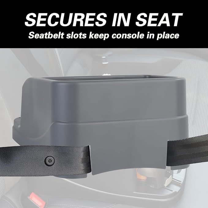 Center Console Organizer,Automotive Consoles Organizers and Storage with 2 Adjustable Cup Holders,Back Bench and Front Seat or Floor Middle Console Universal for Car Truck RV Van SUV (Grey)