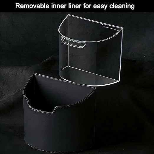 Car Trash Can, Leakproof Automotive Garbage Can with Removable Waterproof Liner, Small Trash Container for Car Door, Seat Back, Console, Multipurpose Organizer for Vehicle Home Office (Black)