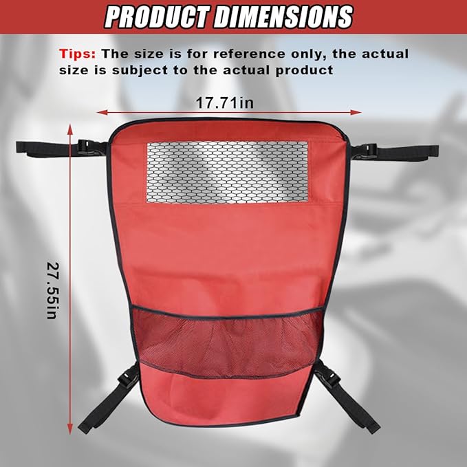 Dog Car Net Barrier Between Seats - Pet Barrier Vehicle Travel Dog Fence with Mesh Window for Safe Driving - Vehicle Divider Car Backseat Barrier Storage Bag for SUVs and Trucks (Red)