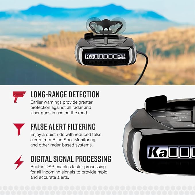 Cobra RAD 480i Laser Radar Detector + USB-C Power Cable Bundle – Long Range Detection, Bluetooth, Apple CarPlay and Android Auto Compatible, Front and Rear Detection, Digital Signal Processing, Black