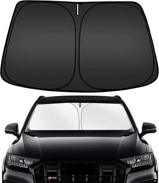 ARISMOTOR Windshield Sun Shade for Audi Q7 2016-2025 2026, Custom Fit Foldable Front Window Sunshade Sun Visor Protector, Block UV Rays Keep Your Car Cooler