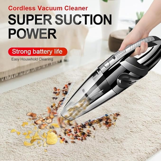 Handheld Vacuum Cordless, 16000Pa Powerful Car Vacuum Cleaner, 4000mAh Rechargeable Portable Vacuum with 68000RPM Motor, Washable Filter, Mini Vacuum for Car, Home, Pet Hair, Keyboard Cleaning
