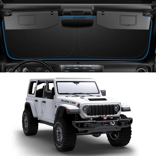 Spigen Triple-Coated CryoShade Front Windshield Sunshade (Reinforced Velcro Strap) Designed for Jeep Wrangler JL 2025-2018 & Gladiator 2025-2020