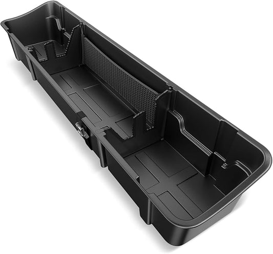 Auto Dynasty Under Seat Cargo Storage Box Organizer Fit for 2015-2025 Ford F150 Crew Cab, F250 F350 Super Duty Crew Cab, Rear Extra Cargo Store Truck Organizer