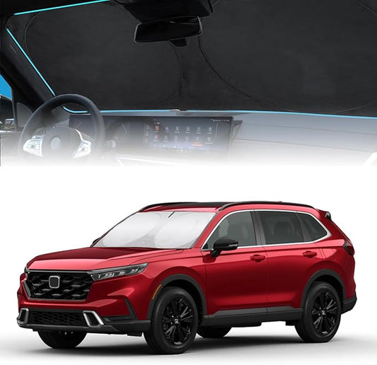 INSAUTO for 2026 CRV Windshield Sun Shade Sunshade Foldable Custom Fit 2023 2024 2025 Honda CR-V Accessories Windshield Cover Front Window Shield Blocks UV Rays and Heat Car Interior Protector