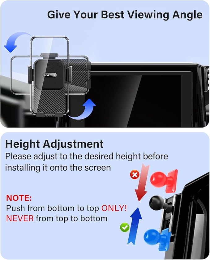 Car Phone Holder for Toyota RAV4 2019 2020-2023 2024 2025 Accessories 7/8-Inch Screen Fixed Clip, Automobile Cradles Phone Mount, Cell Phone Base Not Block Air Vent ( Not Fit 9/10.5-inch Screen)