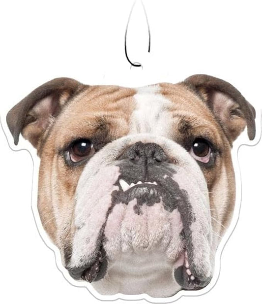 Spoontiques Bulldog Air Freshener (3pk) - Dog Themed Car Interior Accessories & Essentials - Hanging Deodorizer, Long-Lasting Fragrance (New Car Scent)