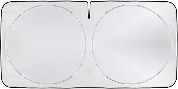 Windshield Sun Shade, Reflective Sunshade for Car Windshield with Mirror Cut-Out, Blocks 99% UV Rays & Keeps Vehicle Cool, Fits Cars, Trucks, SUVs & Vans, Fade-Resistant, (Medium)