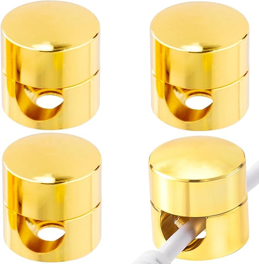 SmallCat 4 Sets Charger Holders for Cords, Gold Color Adjustable Cable Anchor Holders, Adhesive Metal Cord Clips, Cable Management Wire Organizers for Desk, Office, Nightstand