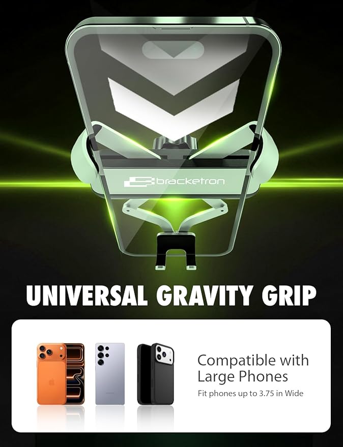 Bracketron AutoGrip Low-Profile Dash Mount- Phone Mount for Car with TemperBond Suction, One-Handed Operation Universal Cell Phone Holder Car Dashboard, Clear View Design