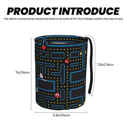Retro Video Game Pattern Car Trash Can Leak Proof Hanging Waterproof Garbage Can Multipurpose Trash Bin for Car SUV Front Seat Headrest Collapsible and Portable Storage Pocket