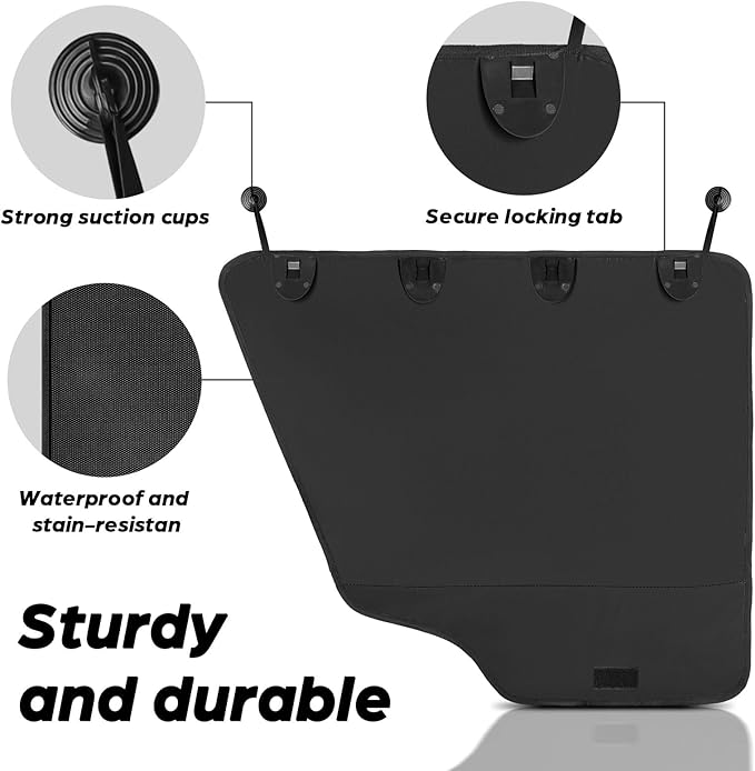 fidozen Dog Car Door Protector - 2 Pack Durable & Universal Fit Anti-Scratch Waterproof Vehicle Door Covers, Guards Your Car from Dog Scratching, Essential Accessories for SUV Interiors，Black