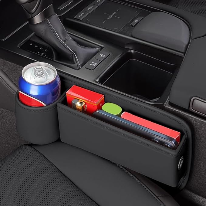 Car Seat Gap Filler Organizer for Honda HR-V HR V HRV III II I 5-door/3-door RU GH 3th 2th 1th 1999-2006 2016-2025, with Cup Holder Adjustable Car Seat Storage Box Leather Material
