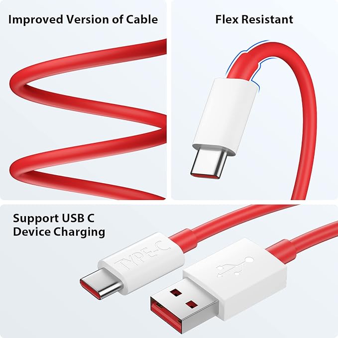 Car Charger for SuperVooc 100W 80W for OnePlus 13 15 13R 12R 12 11 10 Pro, 65W Charger for OnePlus Nord N30 N100 Open Pad 9 Pro 8 7T 6T 6 LED Display Dual USB Car Charge Adapter 3.3FT Fast Cable