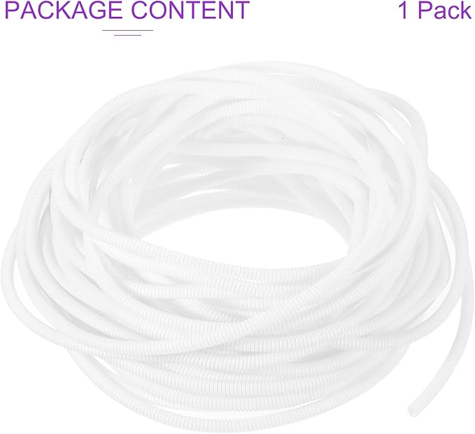DMiotech 100ft Wire Loom Split Tubing 1/2 Inch(12.7 Mm) ID, Cord Protectors from Pet Flexible Conduit Cable Management for Office, Home, Garden, White