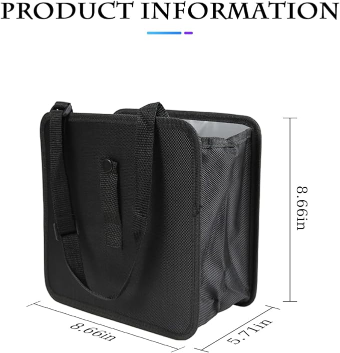 Fekey&JF Foldable Car Trash Can, Hanging Waterproof Leakproof Trash Can Storage Bag for Car with Large Capacity, Car Interior Accessories (Small)