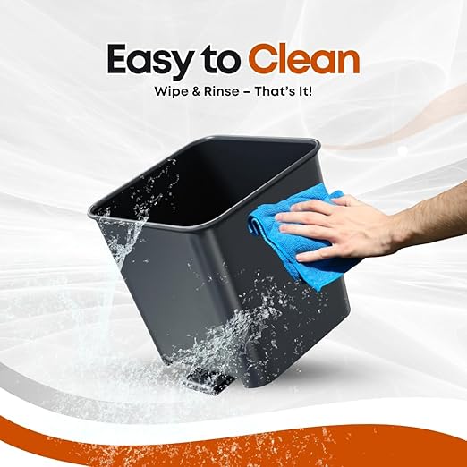 Car Trash Can Waterproof Vehicle Garbage Bin, Leakproof Anti Slip Floor Mat Clip Trash Bag Holder for Car, Truck, SUV, Van Portable Auto Trash Container with Stability Clips (Gray with Cover, Small)