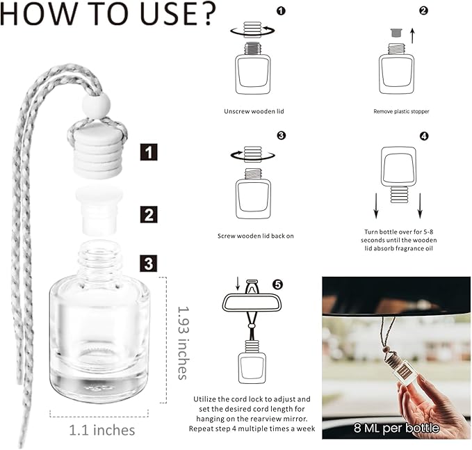 HoogaLife Car Air Freshener Diffuser 2 Pack Hanging Air Freshener Diffuser - Pink Sparkle Champagne Fragrance Oil Air Diffuse r for Car, 45+ Days Long Lasting Fragrance Made in USA (P38 SP)