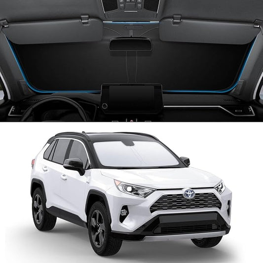 Spigen Triple-Coated CryoShade Front Windshield Sunshade (Reinforced Velcro Strap) for Toyota RAV4 2019-2025 and RAV4 Prime 2021-2025