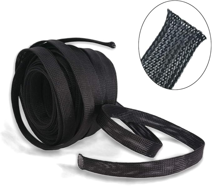 1 1/2 inch - 100ft PET Black Cable Sleeve (1.37" X 100')