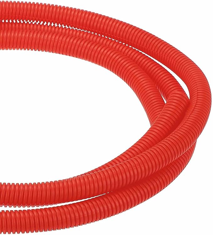 DMiotech 50ft Wire Loom Split Tubing 1/2 Inch(12.7mm) ID, Cord Protectors from Pet Flexible Conduit Cable Management for Office Home Garden, Red