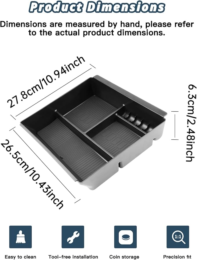 2022–2025 Wagoneer Center Console Organizer for Jeep Wagoneer Accessories Armrest Console Organizer Compatible with 2022 2023 2024 2025 Jeep Wagoneer & Grand Wagoneer(Only for Without Refrigerator)