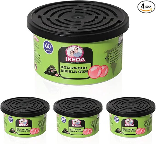 Car Air Freshener: Bubble Gum Scent | Car Scents | Odor Eliminator Essential | Long-Lasting | Strong Fragrance | For Home Closet | 1.5 Oz | Pack of 4