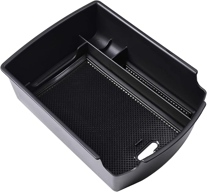 EDBETOS Center Console Organizer Tray Compatible with KIA Soul 2020 2021 2022 2023 2024 2025 Accessories EV S LX GT-Line EX Turbo, Interior Secondary Armrest Storage Box ABS Insert Tray, Black Trim