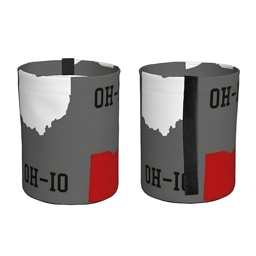 Ohio State Gray Car Trash Can Leak Proof Hanging Waterproof Garbage Can Multipurpose Trash Bin for Car SUV Front Seat Headrest Collapsible and Portable Storage Pocket