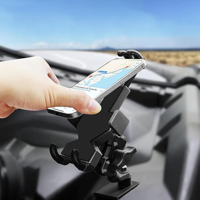 StarknightMT X3 Phone Mount - 360°Adjustable Dashboard Phone Holder Compatible with 2017-2024 Maverick X3 & Maverick X3 Max All Models,Heavy Duty Aluminum Alloy,for 5"-7.7" Cell Phone